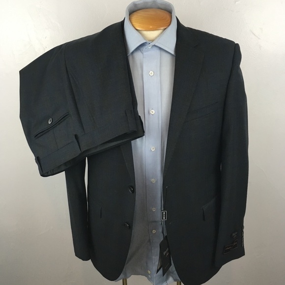Other - Tiglio mens suit 38s gray blue checks wool 2 piece nwt 2 button italy NWT ea0129